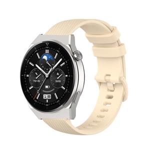 Strap-it Huawei Watch GT 3 Pro 46mm Luxe Siliconen bandje (beige)