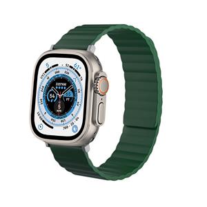 Strap-it Apple Watch Ultra magnetisch siliconen bandje (groen)