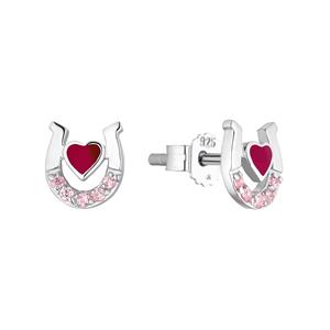 amor Oorbellen voor meisjes, 925 Sterling zilver, zirkonia synth. | Hoefijzer