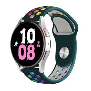 Strap-it Samsung Galaxy Watch 5 - 44mm sport band (dennengroen/kleurrijk)