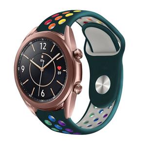 Strap-it Samsung Galaxy Watch 3 41mm sport band (dennengroen/kleurrijk)