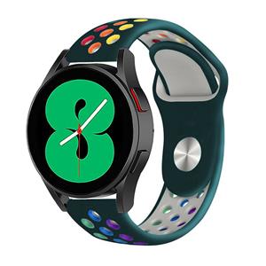 Strap-it Samsung Galaxy Watch 4 - 44mm sport band (dennengroen/kleurrijk)