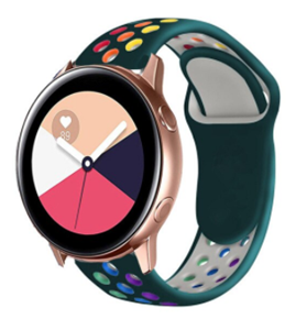 Strap-it Samsung Galaxy Watch Active sport band (kleurrijk dennengroen)