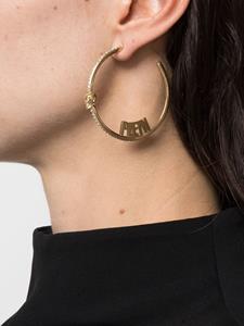 Philipp Plein logo-lettering hoop earrings - Goud