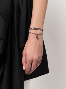 Alexander McQueen Armband met doodskop amulet - Zilver
