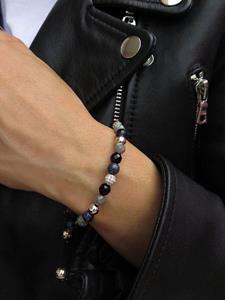 Nialaya Jewelry Armband met trekkoord - Zwart