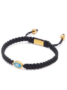 Nialaya Jewelry Armband met boos oog detail - Zwart