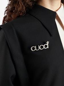 Gucci Broche met logo - Zilver