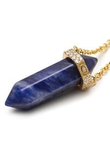 Nialaya Jewelry Halsketting verfraaid met kristallen - Goud