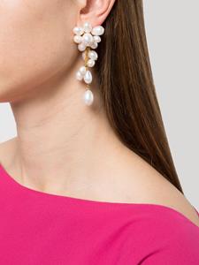 Jennifer Behr Florence pearl-embellished drop earrings - Goud