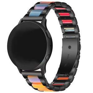 Strap-it Samsung Galaxy Watch 3 41mm stalen resin band (zwart/kleurrijk)