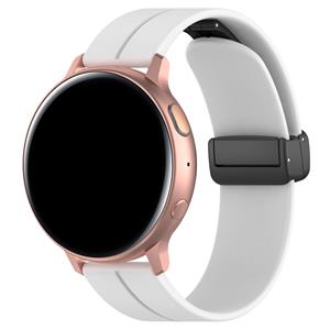 Strap-it Huawei Watch GT Runner D-buckle siliconen bandje (wit)