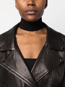 Manokhi Mira 5 leather chocker necklace - Zwart