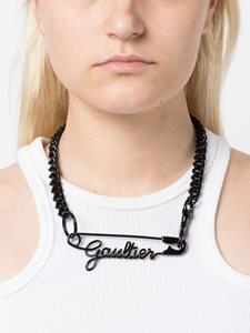 Jean Paul Gaultier safety pin necklace - Zwart