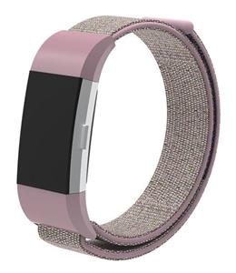 Strap-it Fitbit Charge 2 nylon bandje (pink sand)