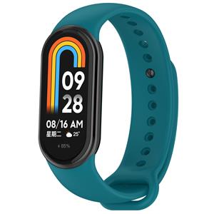 Strap-it Xiaomi Smart Band 8 siliconen bandje (blauw-groen)