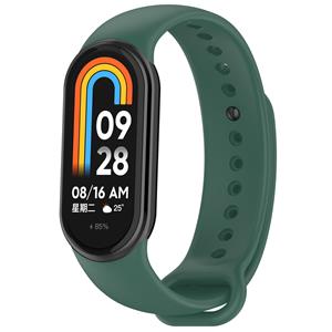 Strap-it Xiaomi Smart Band 8 siliconen bandje (donkergroen)