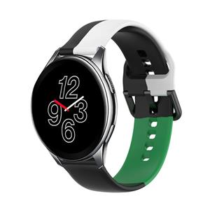 Strap-it OnePlus Watch triple sport band (zwart-wit-groen)