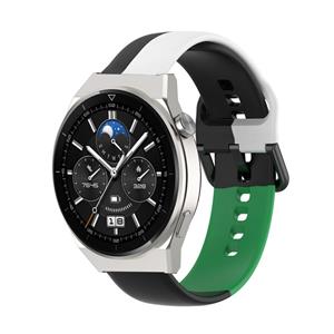 Strap-it Huawei Watch GT 3 Pro 46mm triple sport band (zwart-wit-groen)