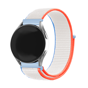 Strap-it Samsung Galaxy Watch Active nylon bandje (milk white)