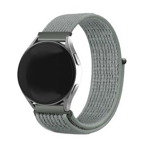 Strap-it Samsung Galaxy Watch 3 45mm nylon bandje (grijs-groen)