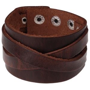 LGT JWLS Brede leren armband voor mannen Vintage Brown