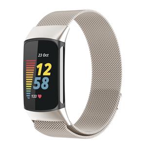 Strap-it Fitbit Charge 5 Milanese band (sterrenlicht)