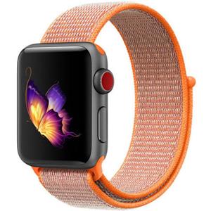 Strap-it Apple Watch 8 nylon bandje (oranje)