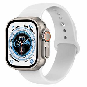 Strap-it Apple Watch Ultra silicone band (wit)