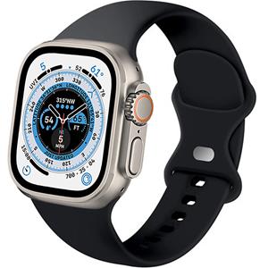 Strap-it Apple Watch Ultra siliconen bandje (zwart)