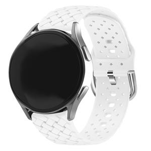 Strap-it Samsung Galaxy Watch 6 - 44mm gevlochten siliconen bandje (wit)