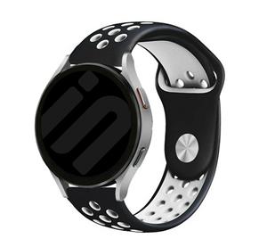Strap-it Samsung Galaxy Watch 6 Classic 43mm sport band (zwart/wit)
