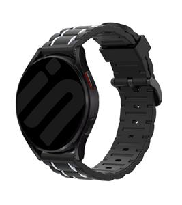 Strap-it Samsung Galaxy Watch 6 - 40mm sport gesp band (zwart/wit)