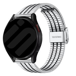 Strap-it Samsung Galaxy Watch 6 Classic 43mm roestvrij stalen band (zilver/zwart)