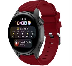 Strap-it Huawei Watch 3 (Pro) siliconen bandje (bordeaux)