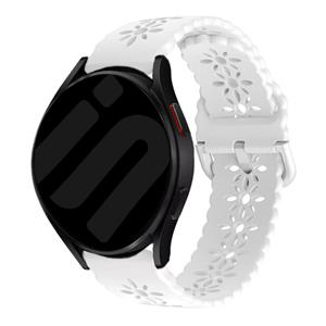 Strap-it Samsung Galaxy Watch 6 - 44mm siliconen bandje met patroon (wit)