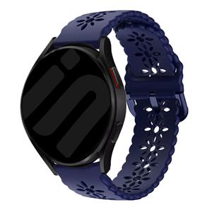 Strap-it Samsung Galaxy Watch 6 - 44mm siliconen bandje met patroon (donkerblauw)