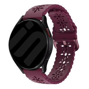 Strap-it Samsung Galaxy Watch 6 - 44mm siliconen bandje met patroon (bordeaux)