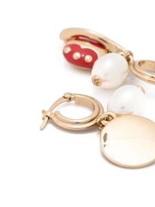 Tory Burch Double T pearl earrings - Goud