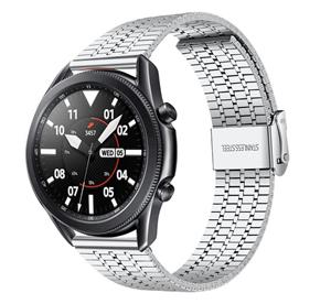Strap-it Samsung Galaxy Watch 3 45mm roestvrij stalen band (zilver)