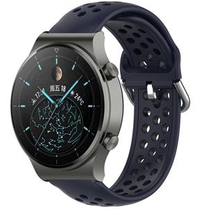 Strap-it Huawei Watch GT 2 Pro siliconen bandje met gaatjes (donkerblauw)