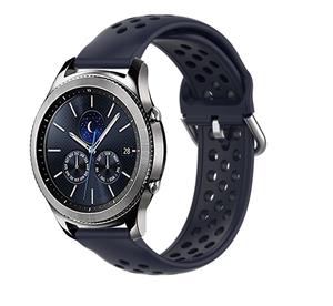 Strap-it Samsung Gear S3 siliconen bandje met gaatjes (donkerblauw)