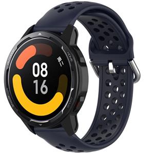 Strap-it Xiaomi Watch S1 siliconen bandje met gaatjes (donkerblauw)