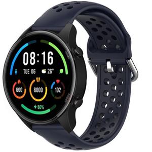 Strap-it Xiaomi Mi Watch siliconen bandje met gaatjes (donkerblauw)