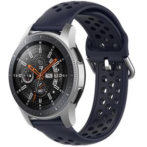 Strap-it Samsung Galaxy Watch 46mm siliconen bandje met gaatjes (donkerblauw)