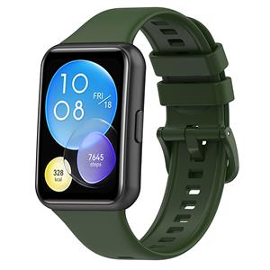 Strap-it Huawei Watch Fit 2 siliconen bandje (legergroen)