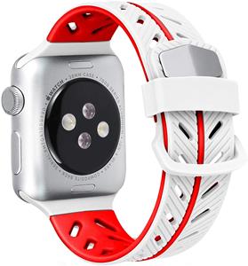 Strap-it Apple Watch Ultra Special Edition band (wit/rood)