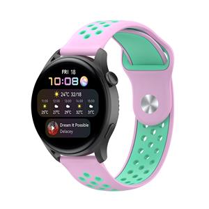 Strap-it Huawei Watch 3 (Pro) sport band (roze/aqua)