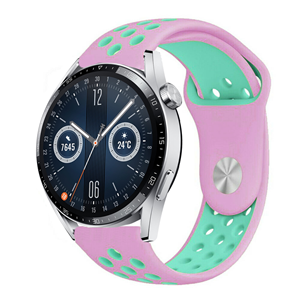 Strap-it Huawei Watch GT 3 46mm sport band (roze/aqua)