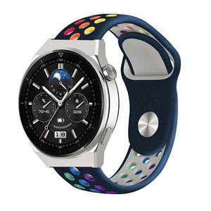Strap-it Huawei Watch GT 3 Pro 46mm sport band (donkerblauw kleurrijk)